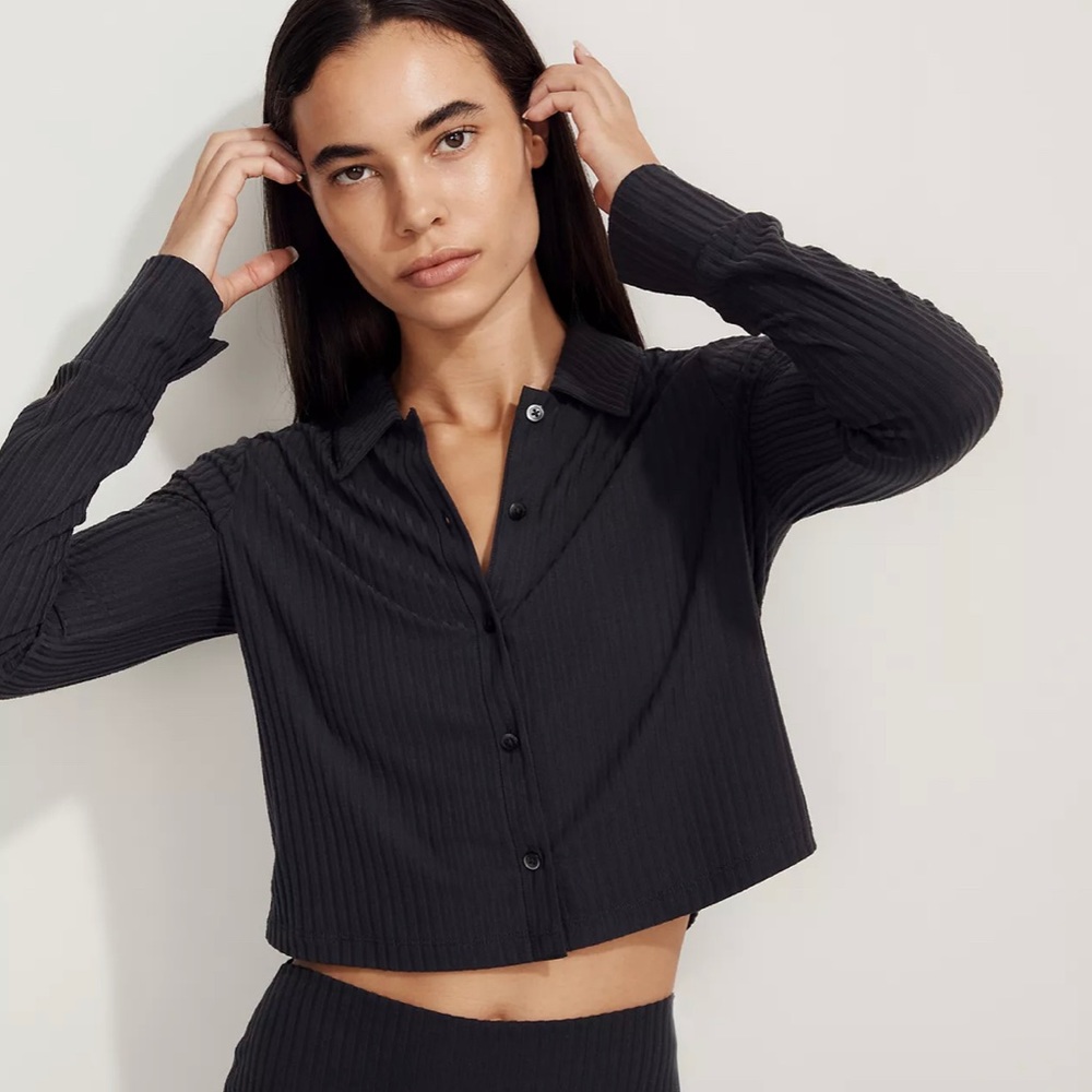 NWOT Madewell Cropped Cardigan / Black / XS